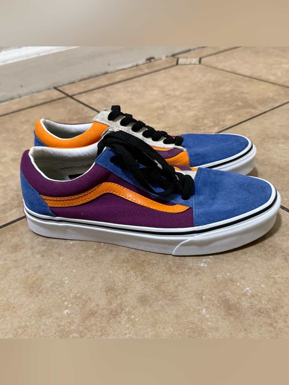Vans Old Skool Sneakers in Blue, Purple & Orange